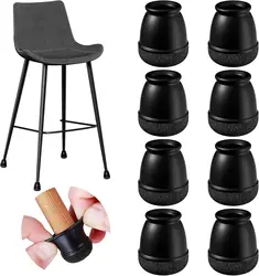 Silicone Chair Leg Caps with Felt Pads - Furniture Floor Protectors (Set of 8) (XS 10 - 14mm)