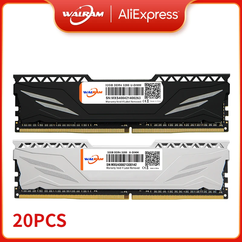 20pcs WALRAM RAM DDR4 8GB 16GB 2666MHz 3200MHz 2400MHz Desktop Memory