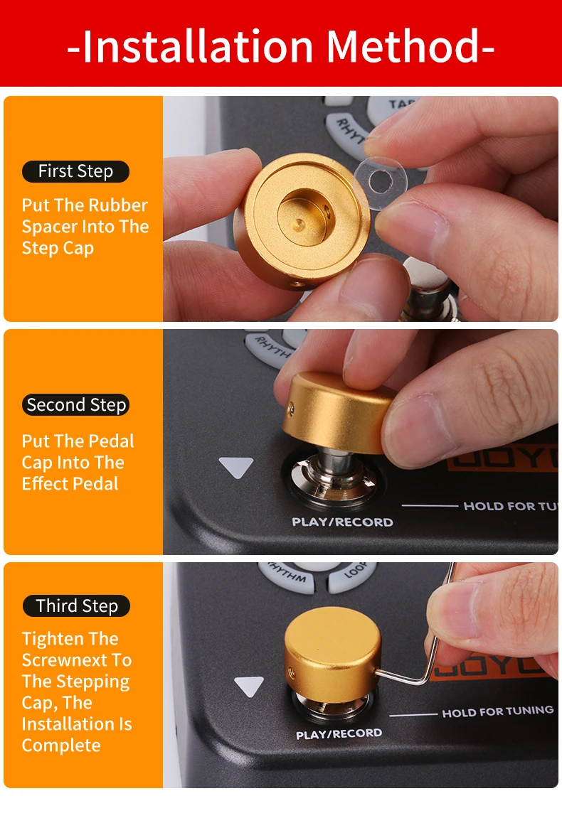 1 Packung Effektor Gitarre Pedal Kappen Fußschalter Topper Pedal Effektor Pedalboard Pad Abdeckung Aluminium Werkzeug Teile Knopf Zubehör – Detail 5