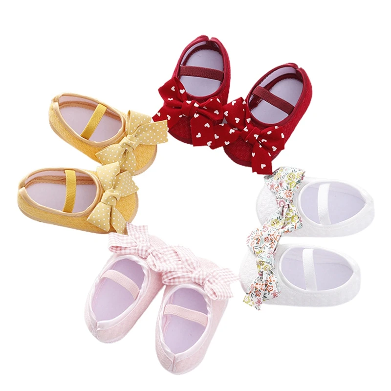 New Toddler Infant Baby Girls First Walkers Soft Toddler Shoes Infant Walkers Shoes Bowknot Casual Princess
