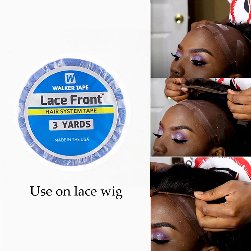 Pegamento para peluca de encaje frontal, cinta de doble cara para extensión de cabello, 3 yardas, 0,8 cm
