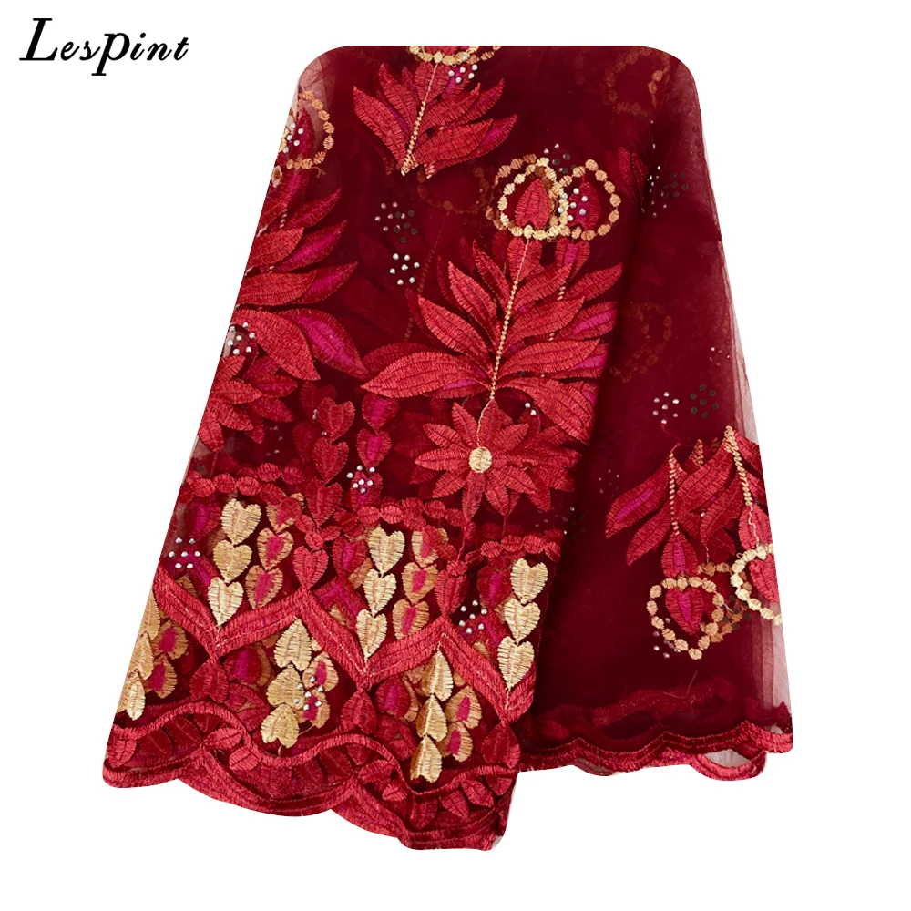 Muslim Scarf For Women Tulle Embroider Set Auger Hijab Scarfs 185x95cm Ramadan Shwal Wraps African Women Turban With Clip Hijab