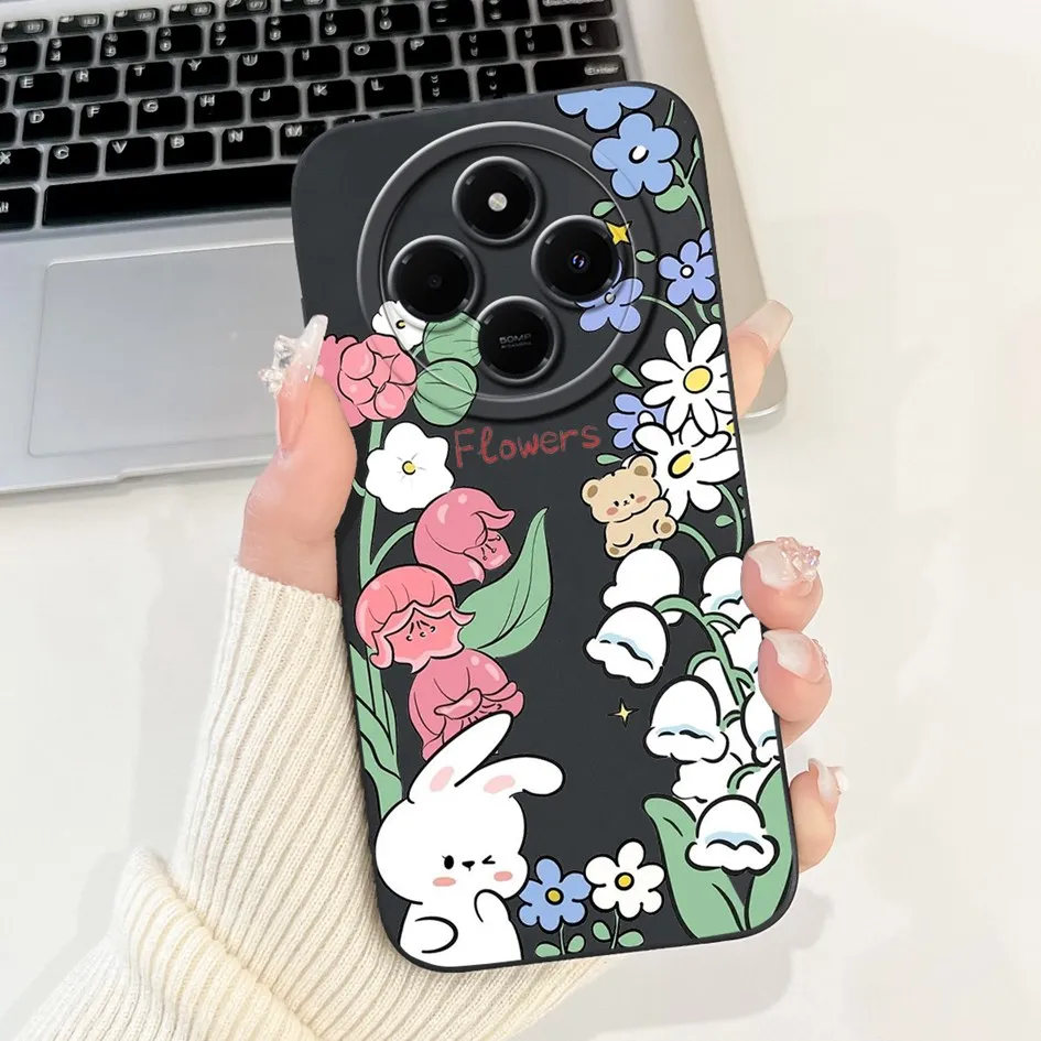 Lovely Rabbit Cartoon Matte Silicone Soft Case Cover