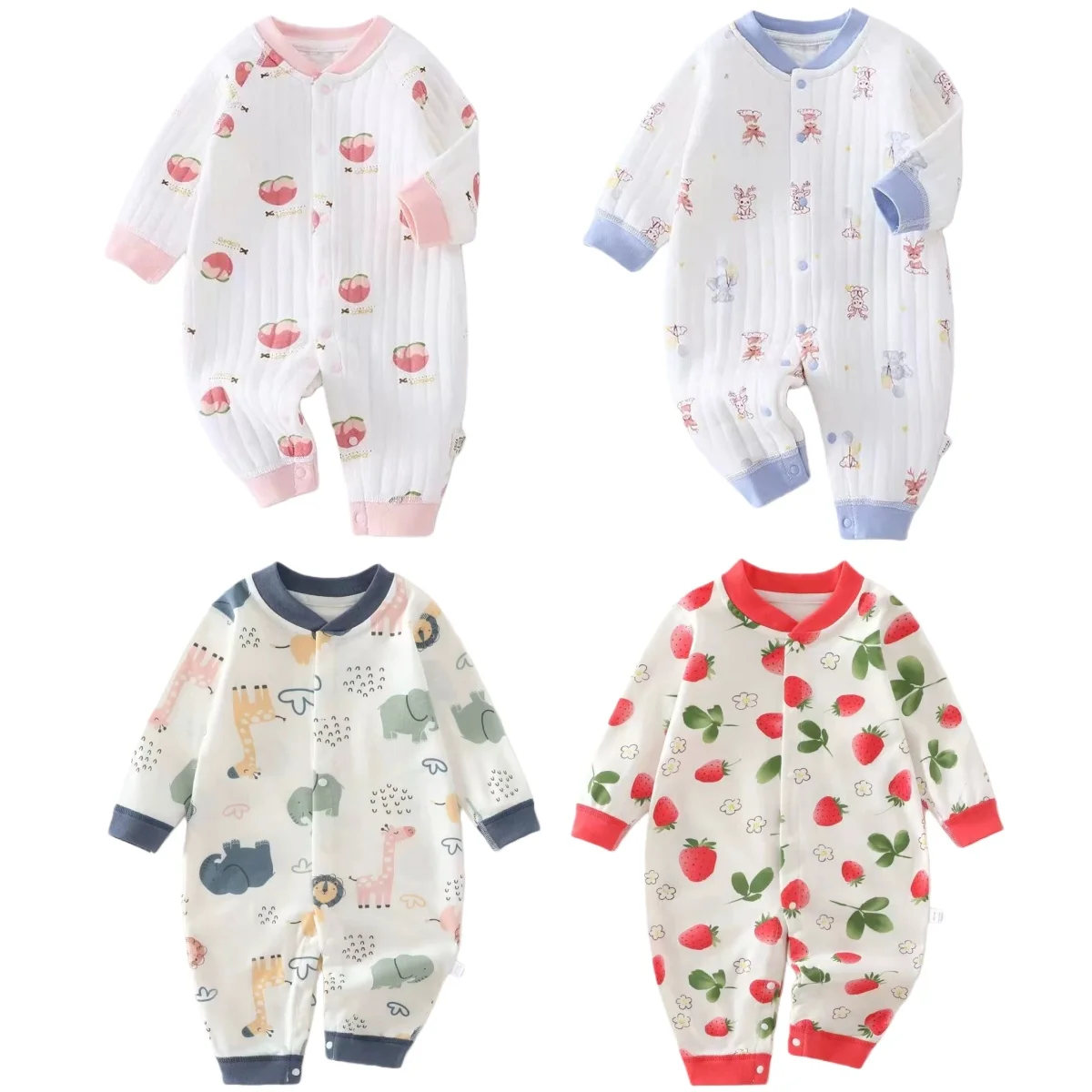 Autumn Baby Clothes Newbron Spring 100 Cotton Underwear Newborn Onesie Romper Long Sleeve Loungewear Outfit Bodysuit & One Piece