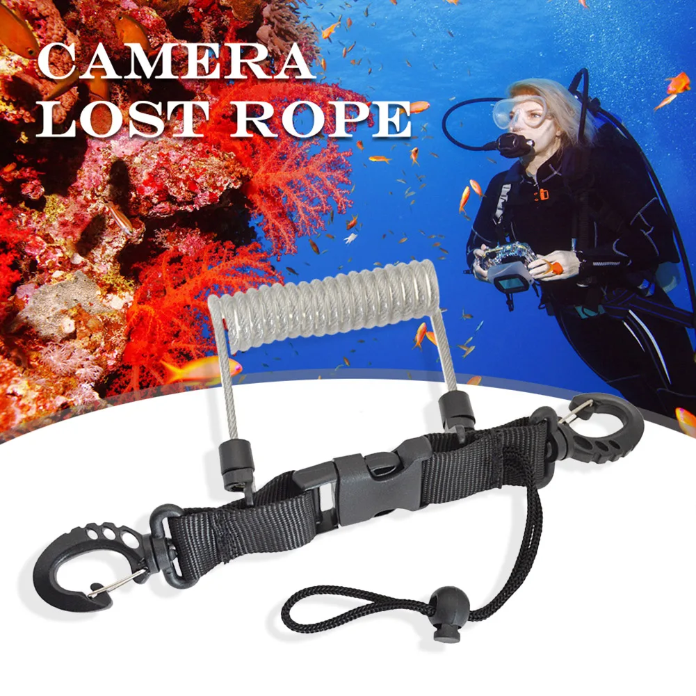 ScubaDivingCameraLanyardSpringCoilCameraSafetyDivingQuickReleaseBuckleClips