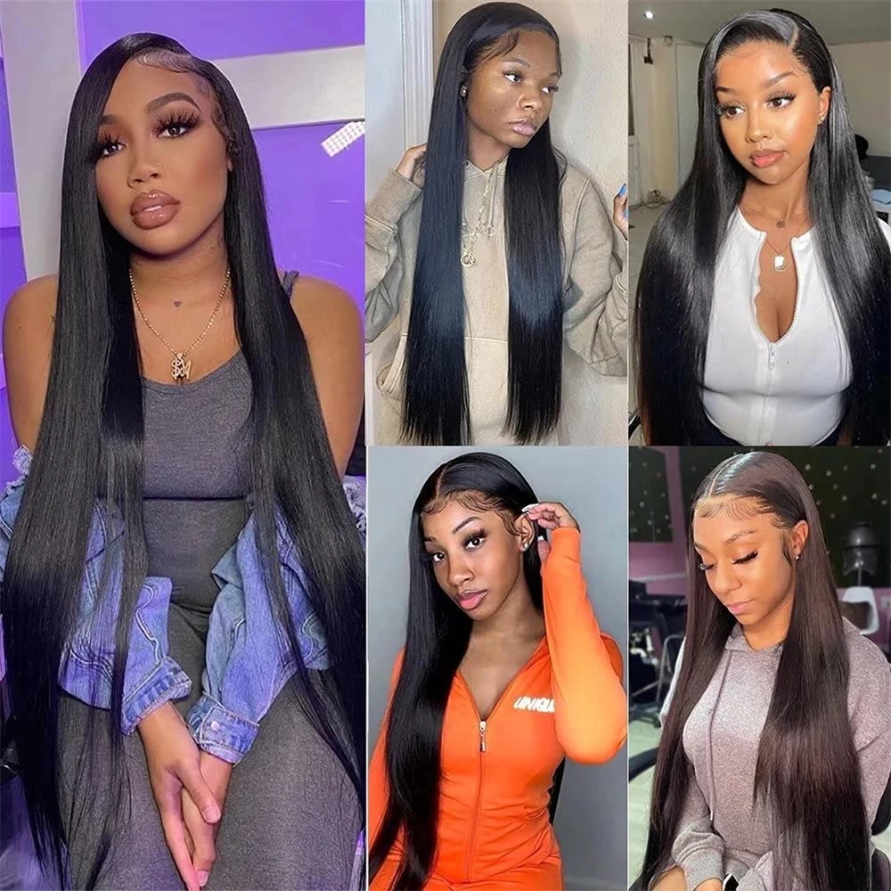 Straight Human Hair Bundles With Frontal Lace Frontal With Bundles Brazilian Hair Weave 3/4 13x4 Remy