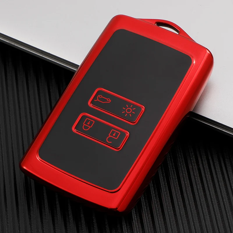 TPU Car Key Case Full Cover for Renault Koleos Kadjar Megane Talisman Captur Espace Clio-4 Button Accessories key case,key case cover,car key shell
