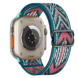 Nylon Elastic Bracelet Band for 38 40 41 S10-42 mm (Bohemian cyan 25)