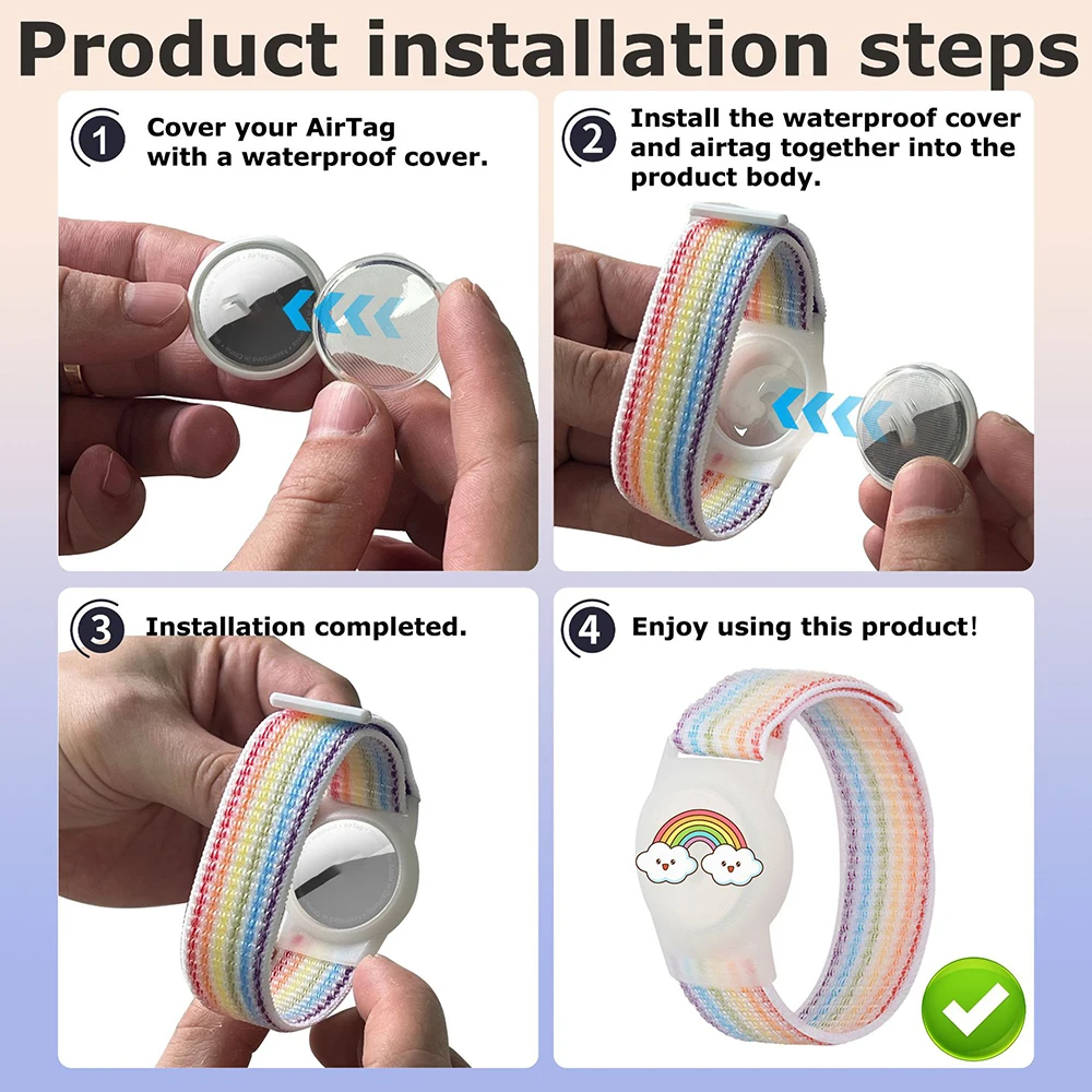Kids' Adjustable Anti-Loss Nylon Wristband with Protective Bracelet Case