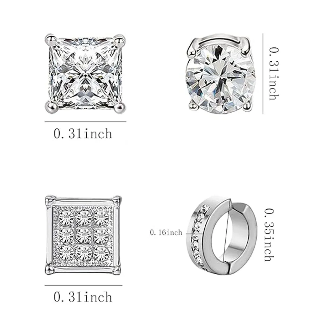 3 Set Di 6 Mm Orecchini A Perno In Acciaio Inossidabile Magnetici - Foto 4