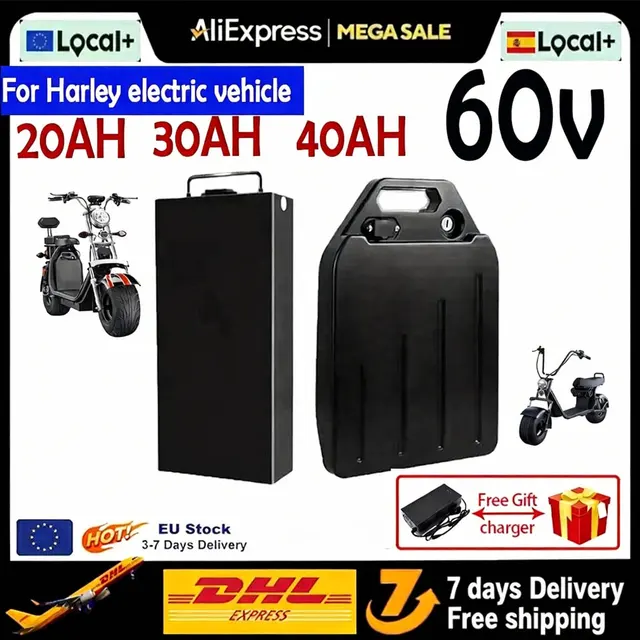 Batterie au lithium 18650 pour moto électrique Harley 60V 20Ah 30Ah 40Ah, adaptée aux scooters électriques CityCoco 1