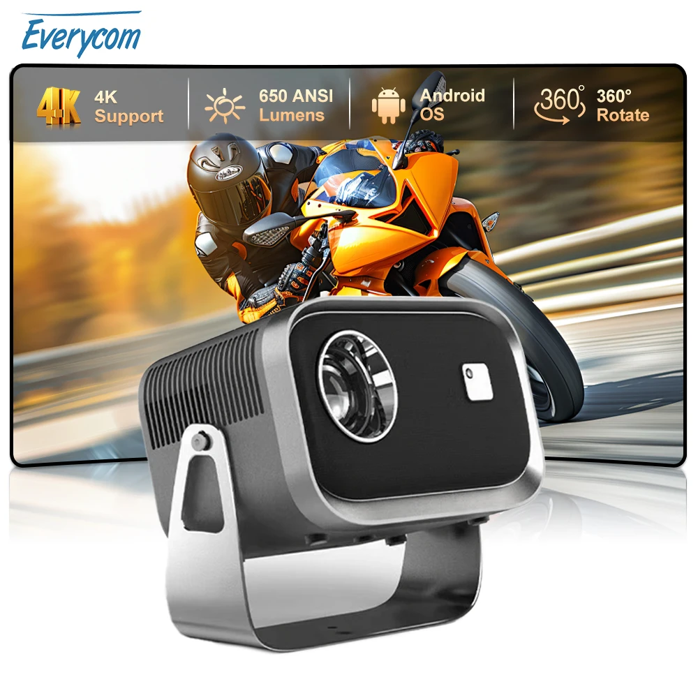 Everycom L081 Mini 1080P Projector 550ANSI 4K Home Cinema Beam Portable LED 4K Video Projectors Mirror Smart Phone Beamer