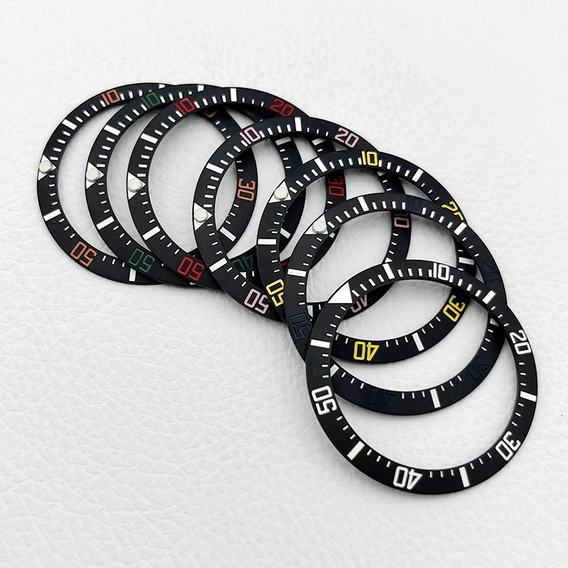 Mod 38*30.5Mm Inserto Per Lunetta In Ceramica Inclinata Nera Opaca Fit Seiko Skx007 Gmt Bezel Seamaster Men Diving Watch Case Sostituire Le Parti