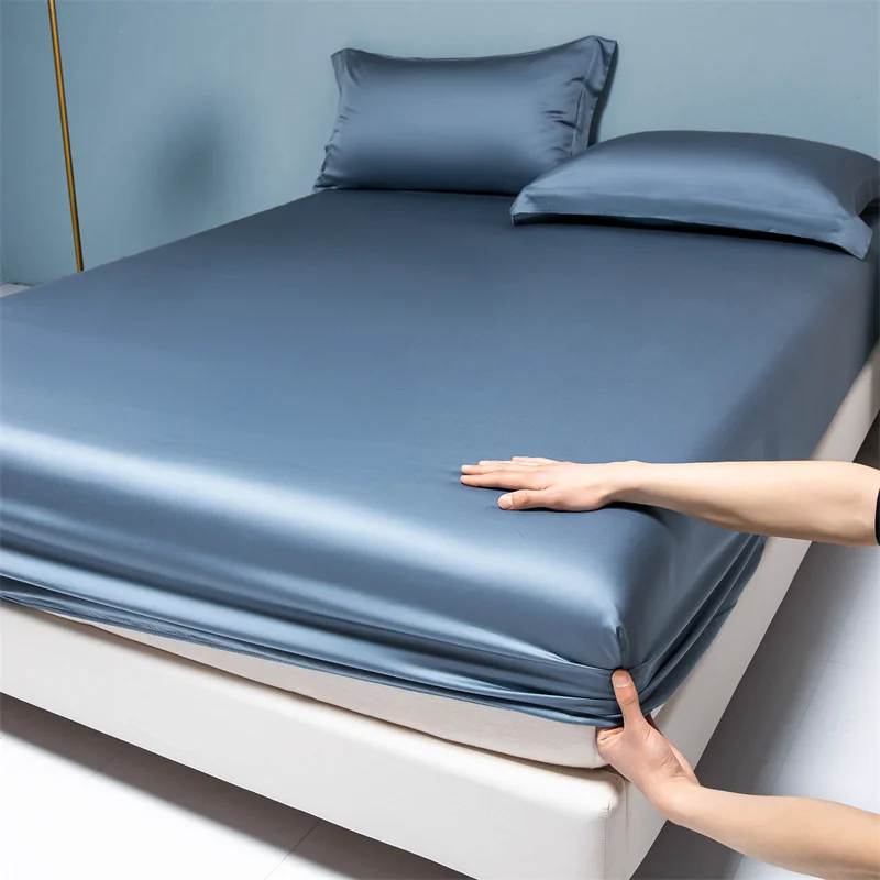 Premium Egyptian Cotton Bedding Fitted Sheet Elastic Band Around Mattress Cover Double Queen King Size Bed Cover No Pillowcase 5