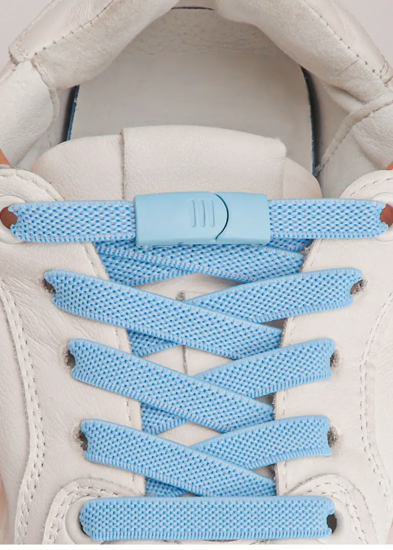 Magnetverschluss, keine Krawatte, Schnürsenkel ohne Krawatten, verbreiterte elastische flache Schnürsenkel, Sneakers, Kinder und Erwachsene, Schnürsenkel für Schuhe, Gummibänder – Detail 1
