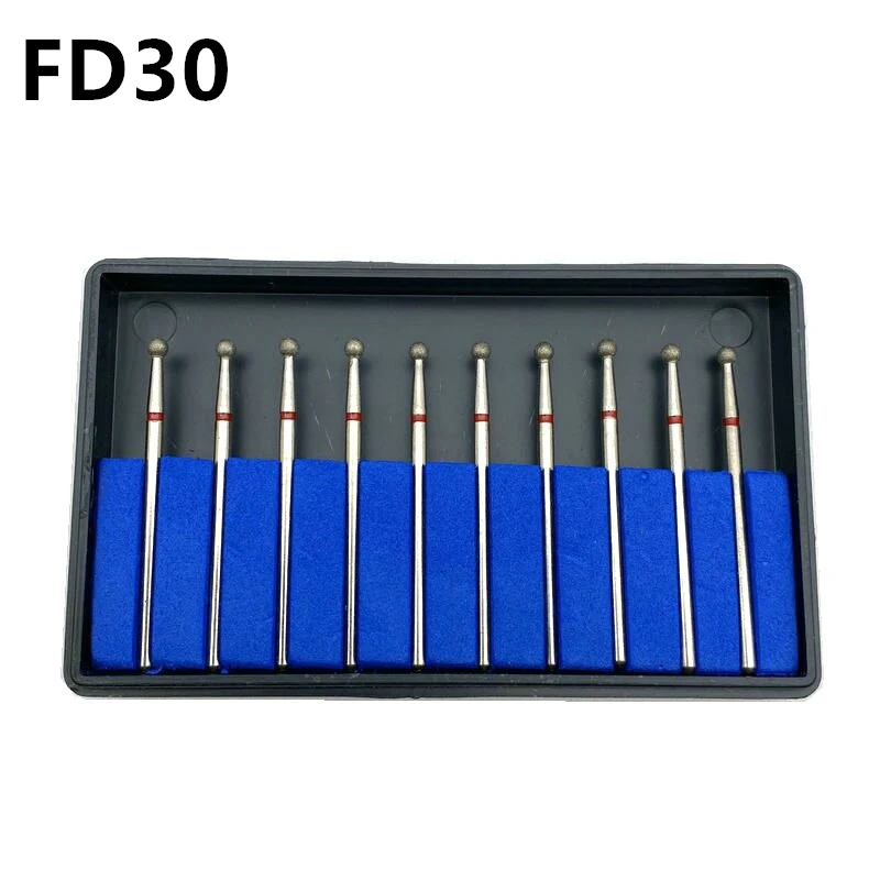 

10pcs/box Dental Lab Diamond Grinding Bur Drill Dental Polishing Burs Nail Drill Polish Burs FD30