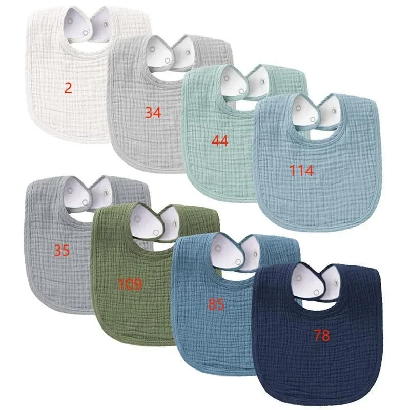 

Newborn baby double crepe cotton cotton spit towel U-shaped bib absorbent spit pad towel bib easy to clean