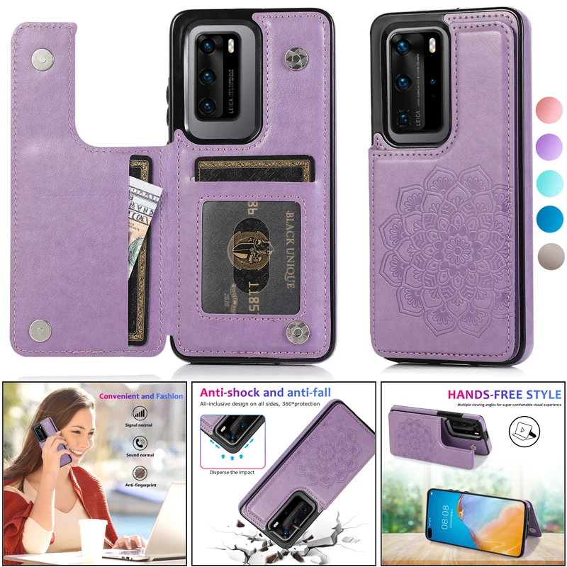 Custodia Pelle Sintetica Huawei Custodia Flip Cover Per Huawei P40, P30 Pro, Lite - In Pelle Sintetica E Silicone, Protezione 360&deg;, Nuovo! Custodia Magnetica Per P40 Lite Pro