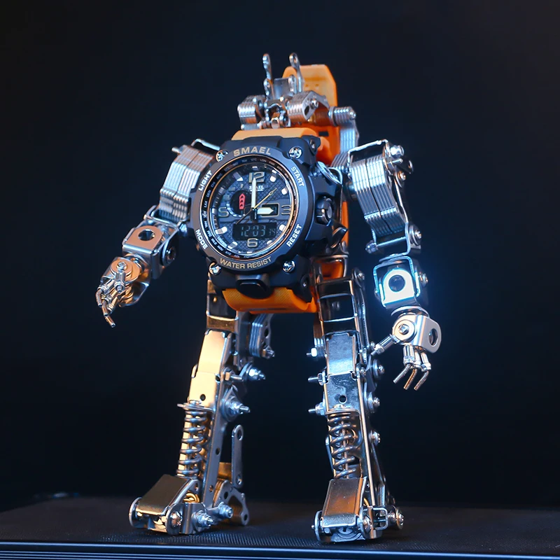 Mechanical Assembly Watch Stand Creative Watch Stand Children's Metal Hand-Assembled Robot 435 Parts Desktop Decoration Gift