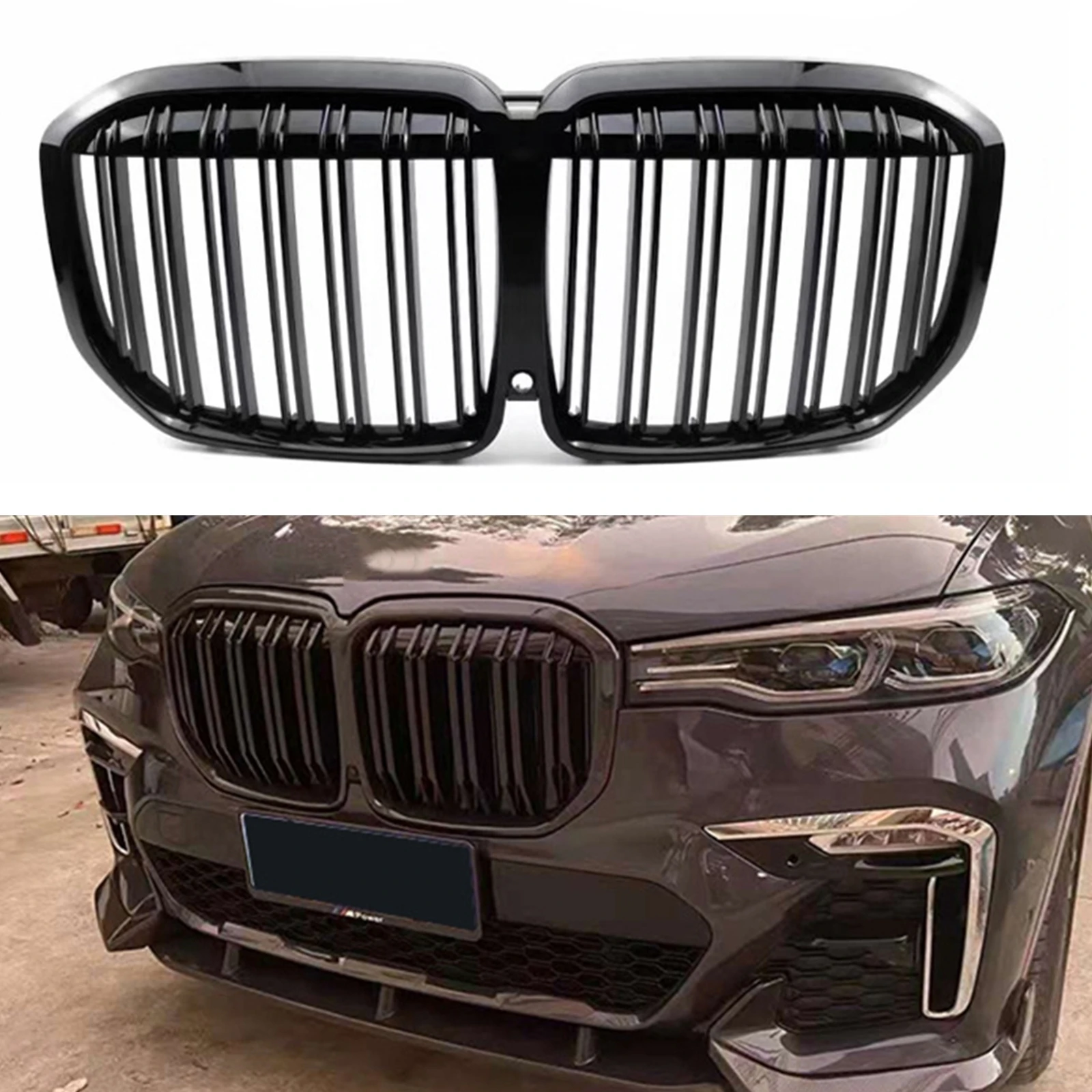 전면 키드니 그릴 글로스 블랙 어퍼 범퍼 후드 메쉬 그리드 바디 키트, BMW ..