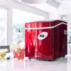Portable Ice Maker 50 lb. Daily | Red | 3 Size Bullet Shaped Ice | First Batch Under 10 Minutes | Self Cleaning Quiet Operation 6