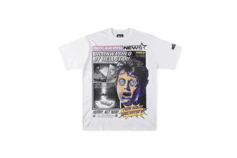 

23SS Round Neck Hellstar World Tour T-Shirt Men Women Tags Streetwear Tee Top Casual Casual Oversized T Shirt Inside Tag