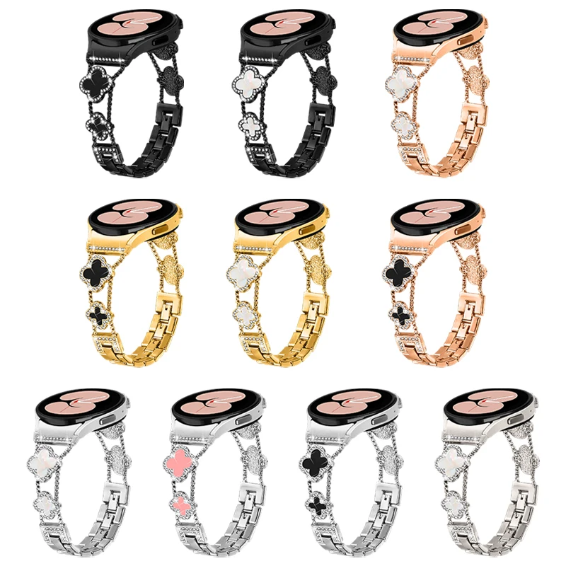 Elegant Stainless Steel Diamond Bracelet Strap
