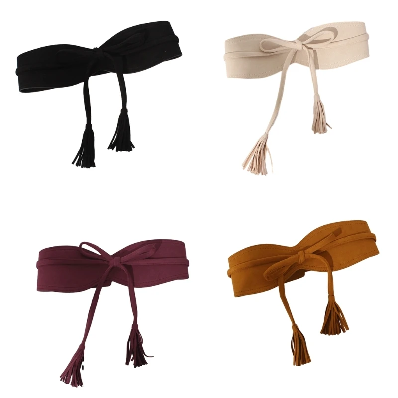 

Ladies Self-Tie Rope Waist Belt for Summer Coat Shirt Dress Belt with Tassels