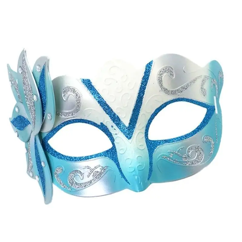 Demi masque filtrant cartouche rose avec motifs festifs, parfait pour une fête mascarade.