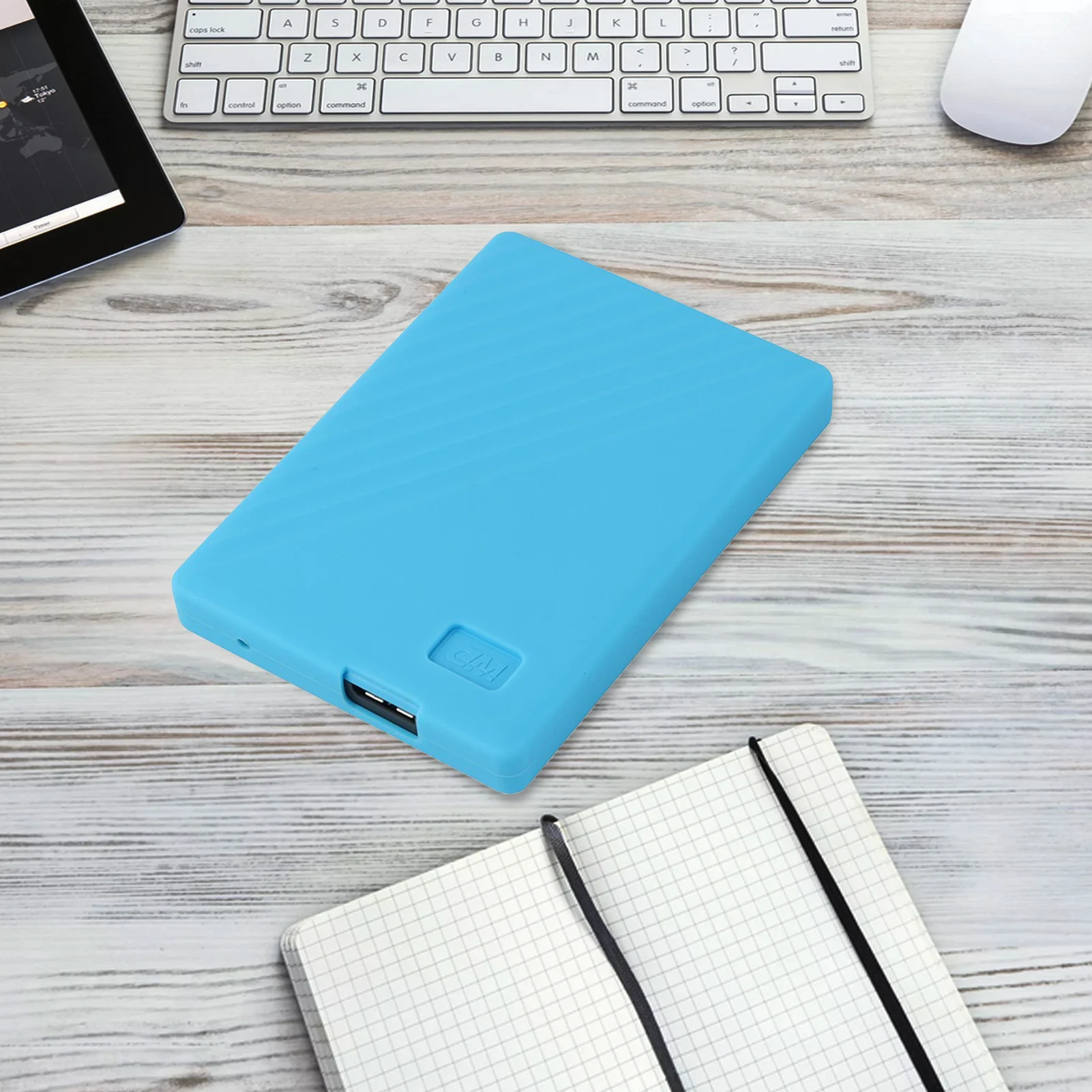 Mobile hard disk silicone shockproof elastic protective cover easy-to-install portable drive case