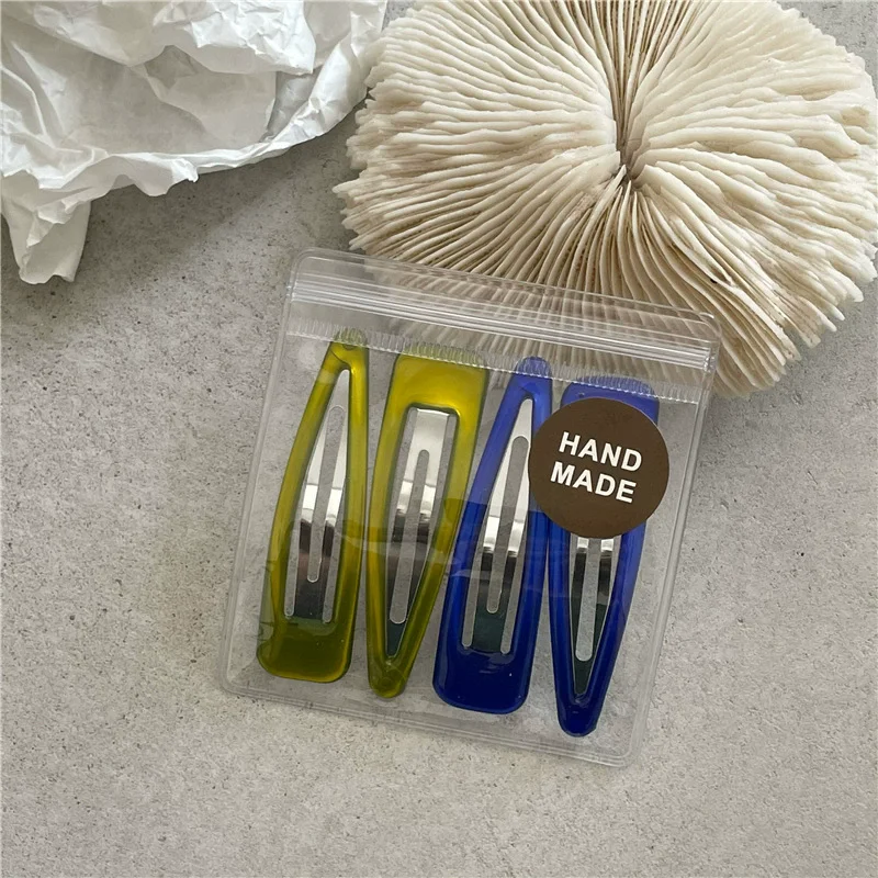 4 Stück/Set Bunte Öl- und Wassertropfen-Haarspangen für Mädchen, einfache BB-Clips für Ponyfransen, rosa Haarspangen, niedliche Haarnadel-Accessoires – Detail 8