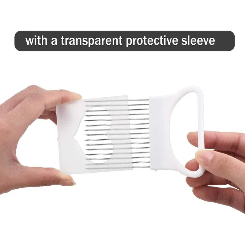 1PC Onion Needle Onion Fork Vegetables Fruit Slicer Tomato Cutter Cutting Safe Holder Kitchen Accessories Tools 5