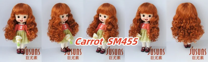 JD311 9-10inch 10-11inch Synthetic mohair BJD wigs Long European wave Blythes Doll hair