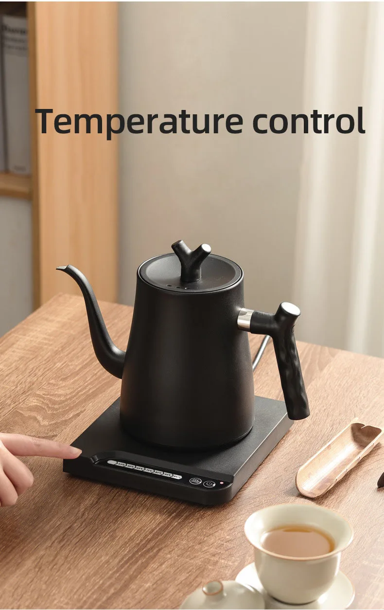 Description Picture 4 of item1000ml Gooseneck Electric Kettle Hand Brewing Coffee Pot Smart Temperature Control Teapot Slender Mouth Pot Boil Water Jug 220V