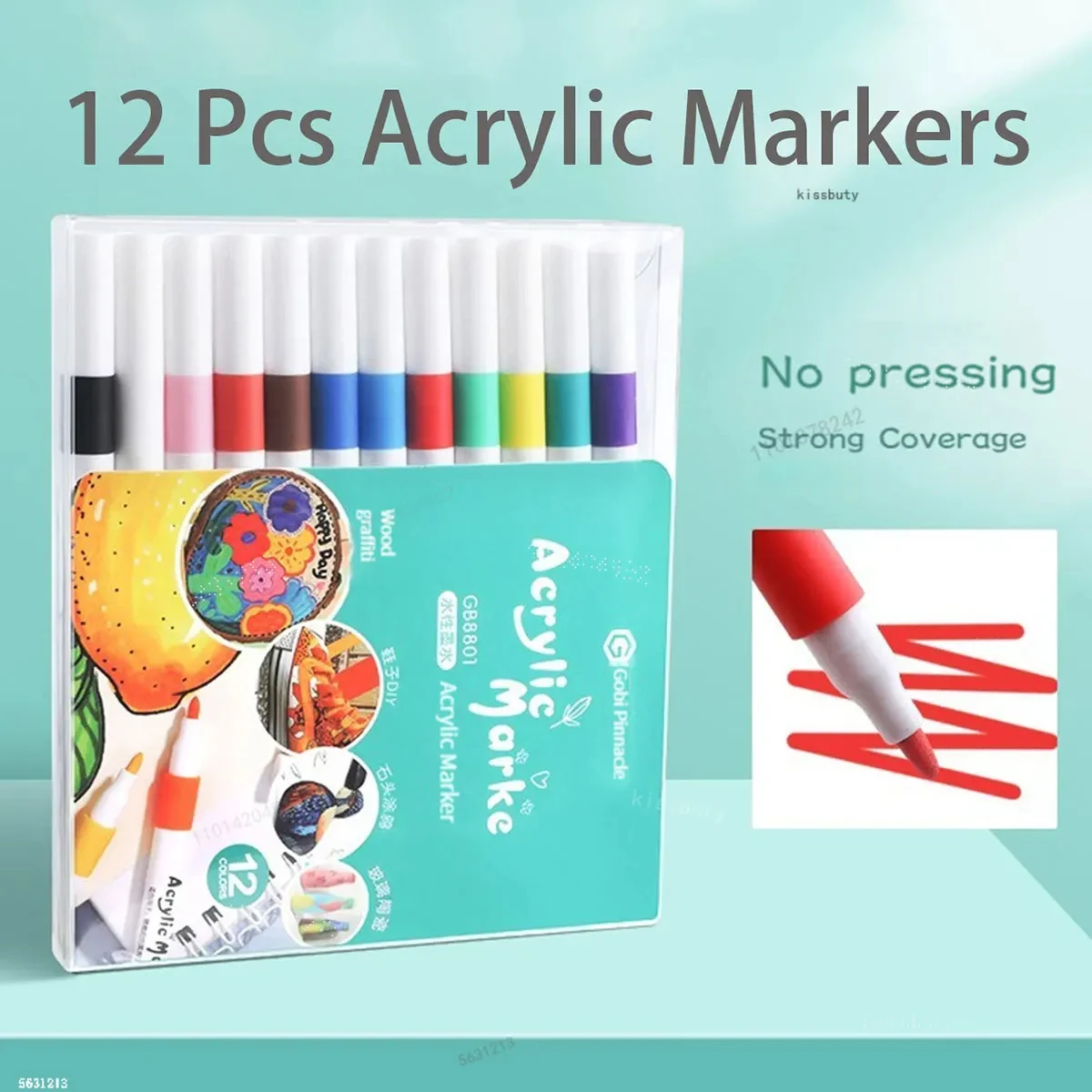 Pen Marker 12-80 Colors Acrylic Paint Art Marker DIY Hand Drawn Painting For Card Ceramic Stone Mug Glass Fabric Clothes Shoes