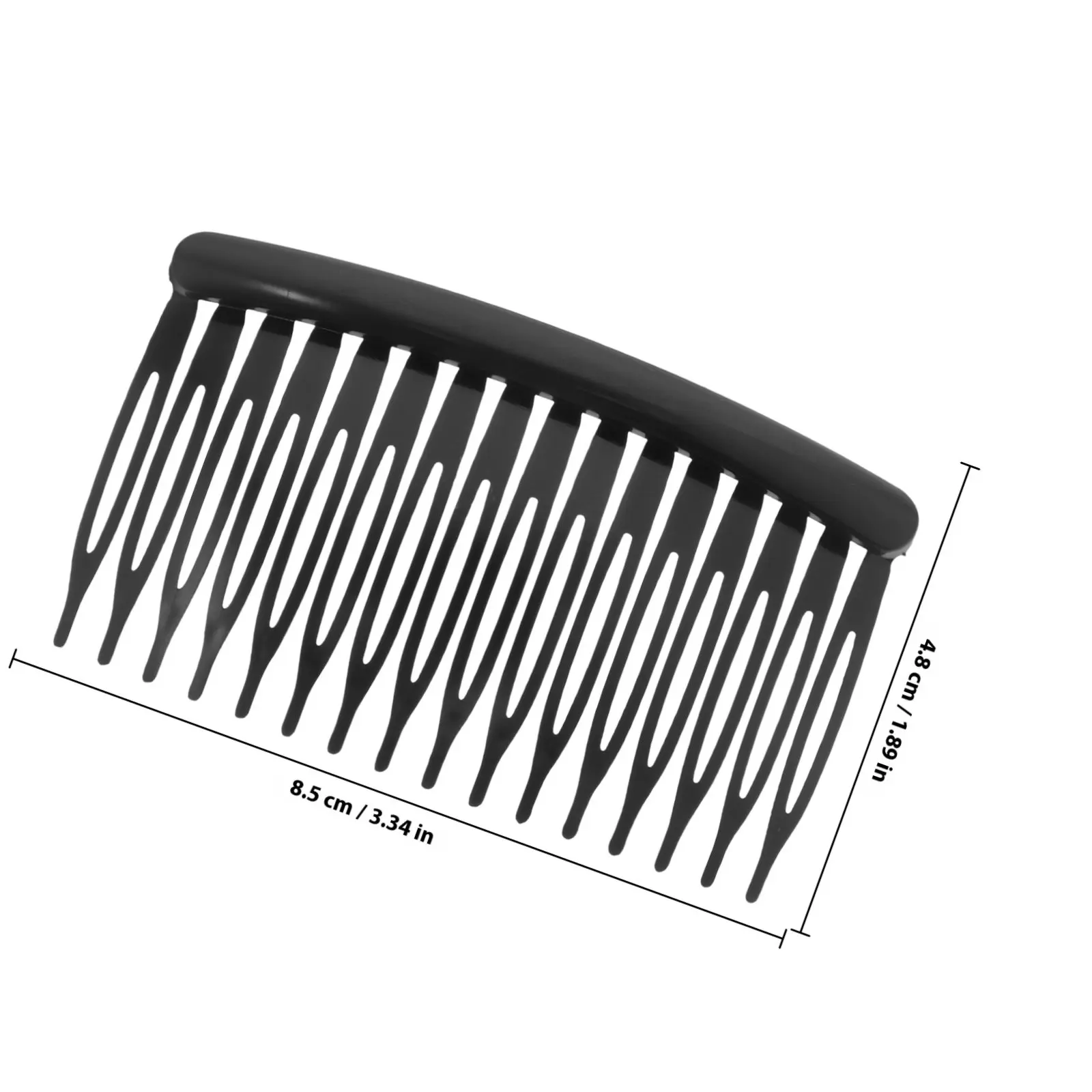 여성을위한 2Pcs 검은 색 플라스틱 헤어 빗 8x5cm 16 치아 꼭 맞는 헤어 클립 핀 웨딩 파티 파티 스타일링 액세서리