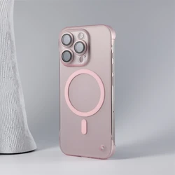 Frameless Ultra Thin Magsafe Matte Shockproof Case with Glass Camera Protector - iPhone 17 Pro (Pink CiXi)