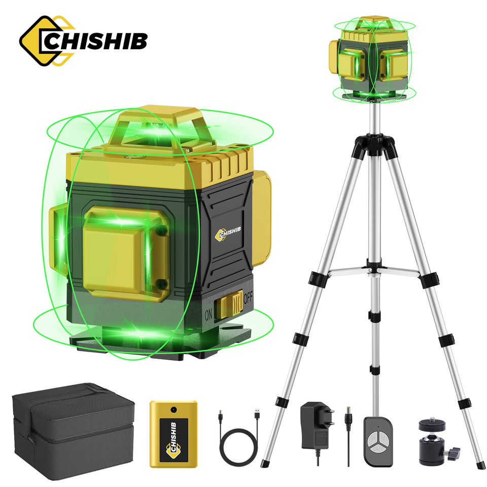 CHISHIB  4D 16 Lines Professional Laser level with 39.37 Inch (1M)Tripod  360Â°Self-leveling Laser Levels Green Beam Nivel Laser