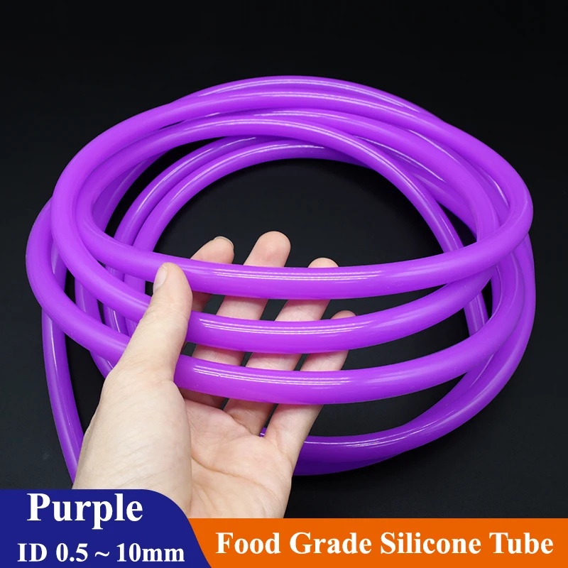 1/3/5/10M Purple Food Grade Silicone Rubber Hose ID 0.5/1/2/3/4/5/6/7/8/10mm Flexible Nontoxic Garden Aquarium Soft Tubing