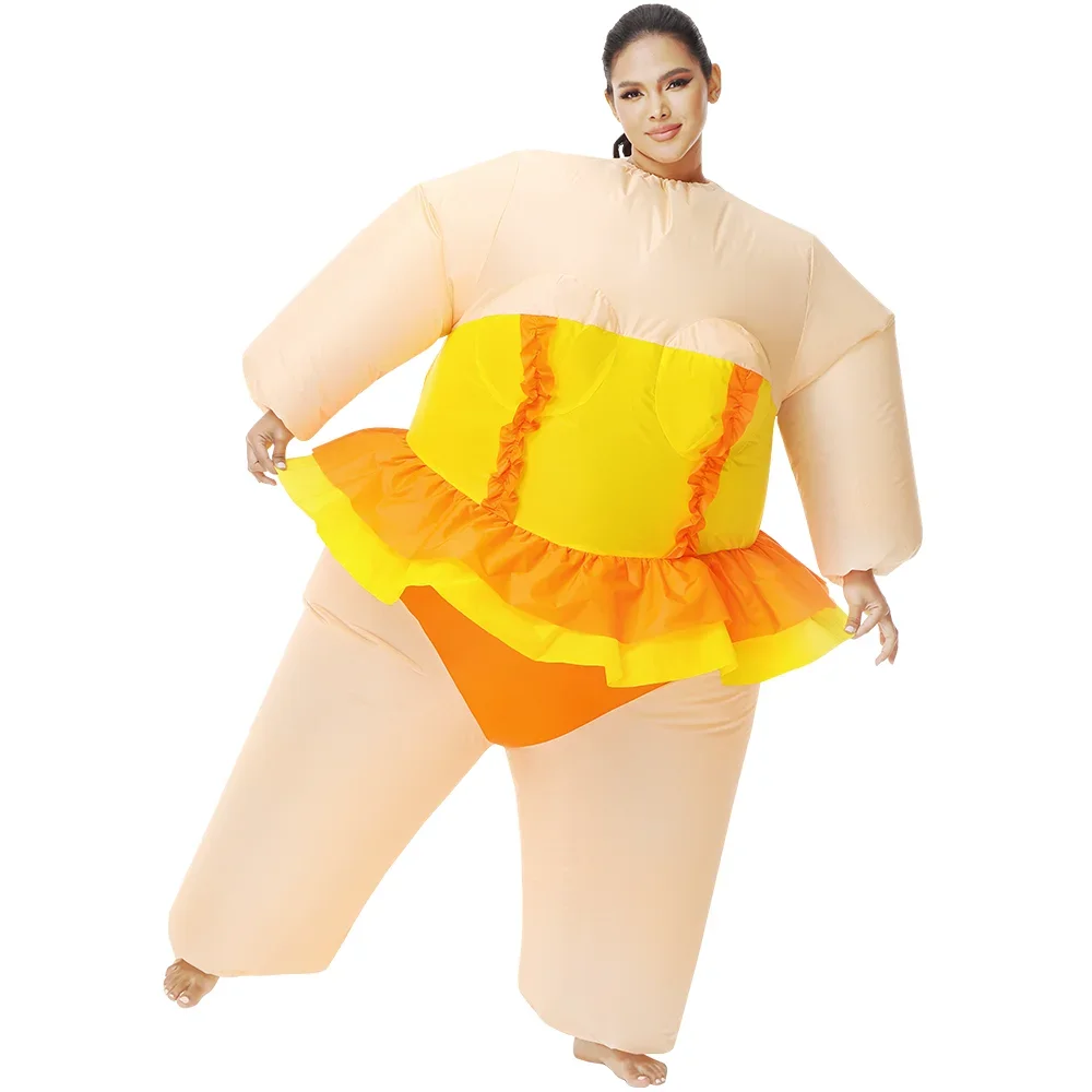 Vestito Zucca Halloween Costume Da Unicorno Arcobaleno Gonfiabile - Main Image