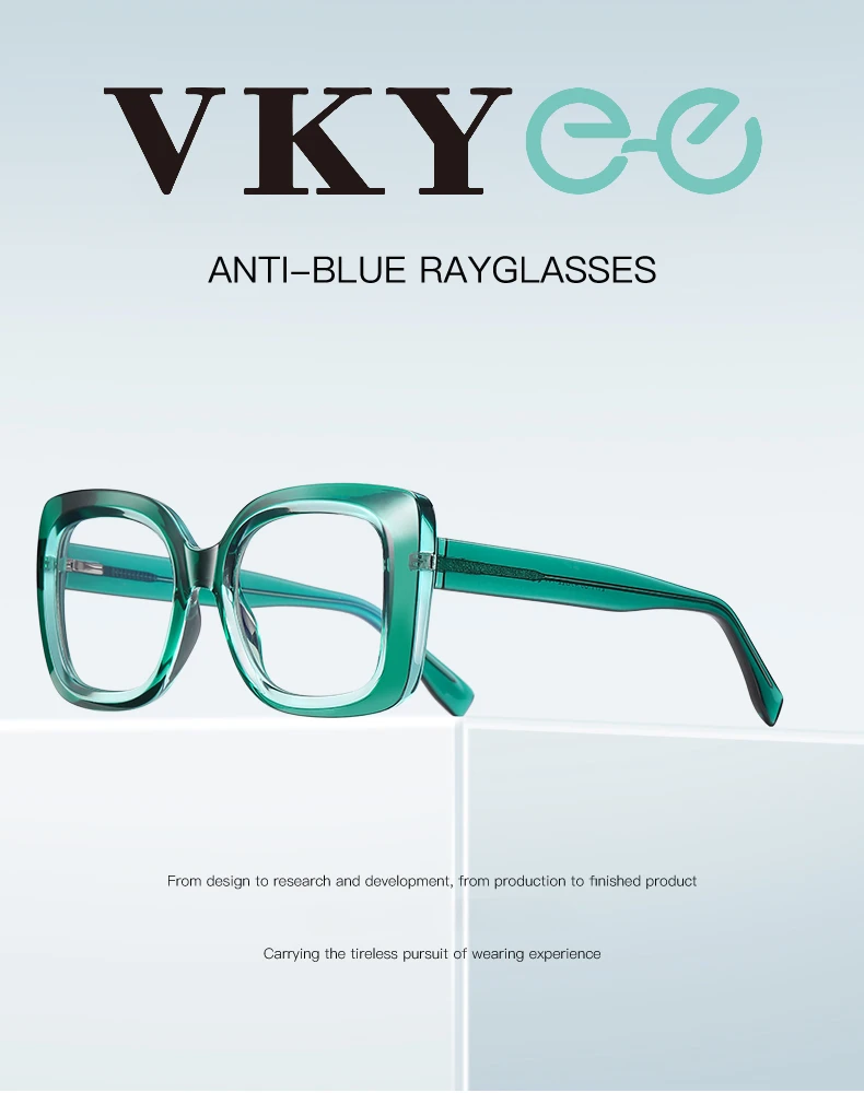 VICKY New Large Frame Ladies Reading Glasses Anti-blue Light Personalized Fashion with Prescription Lenses Myopia Hyperopia 2171
