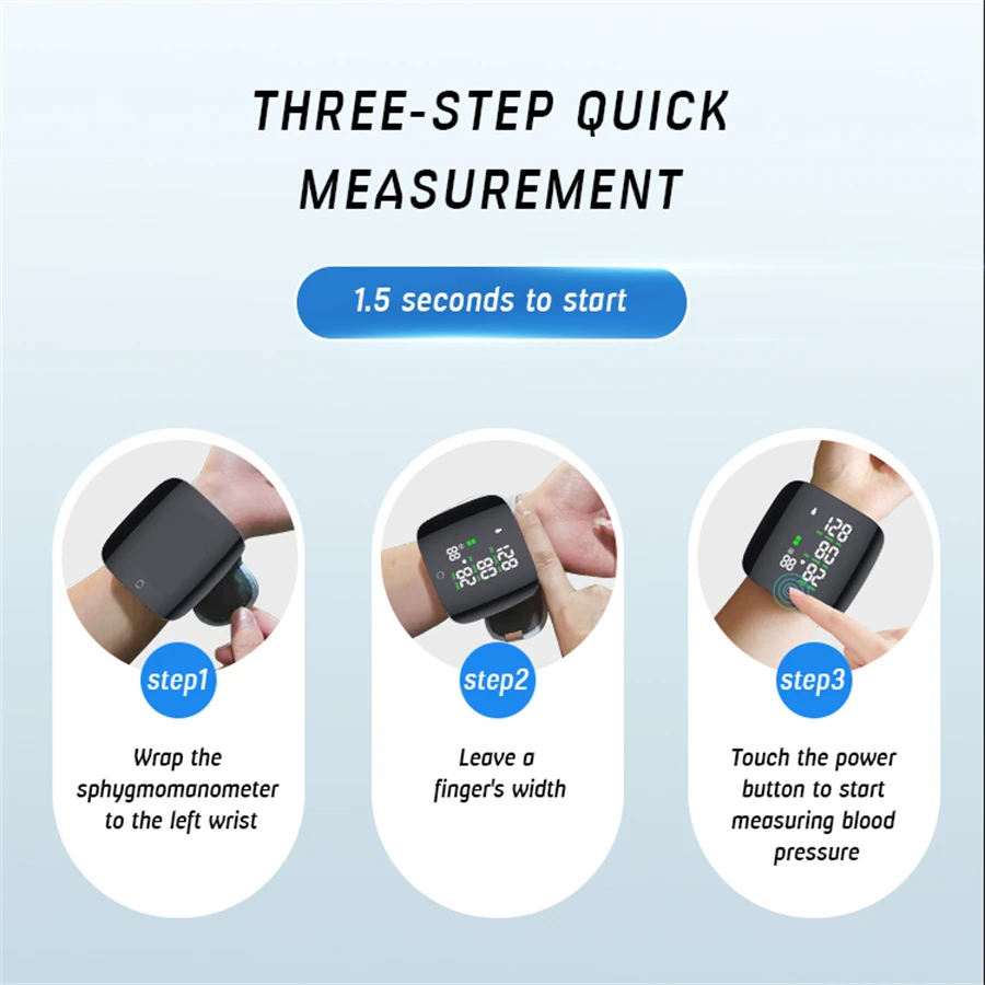 LED Screen Wrist Blood Pressure Monitor English Voice Broadcast Rechargeable Blood Pressure Measuring Device Sphygmomanometer blood pressure monitor blood pressure meter