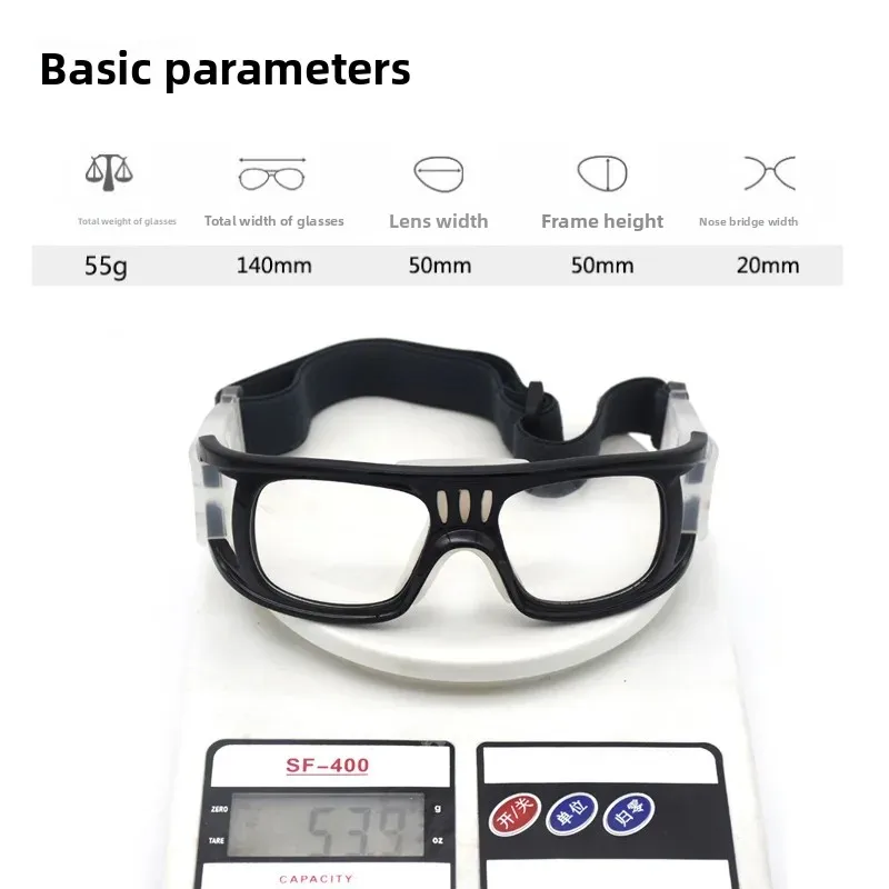 Sports protective glasses with adjustable strap.