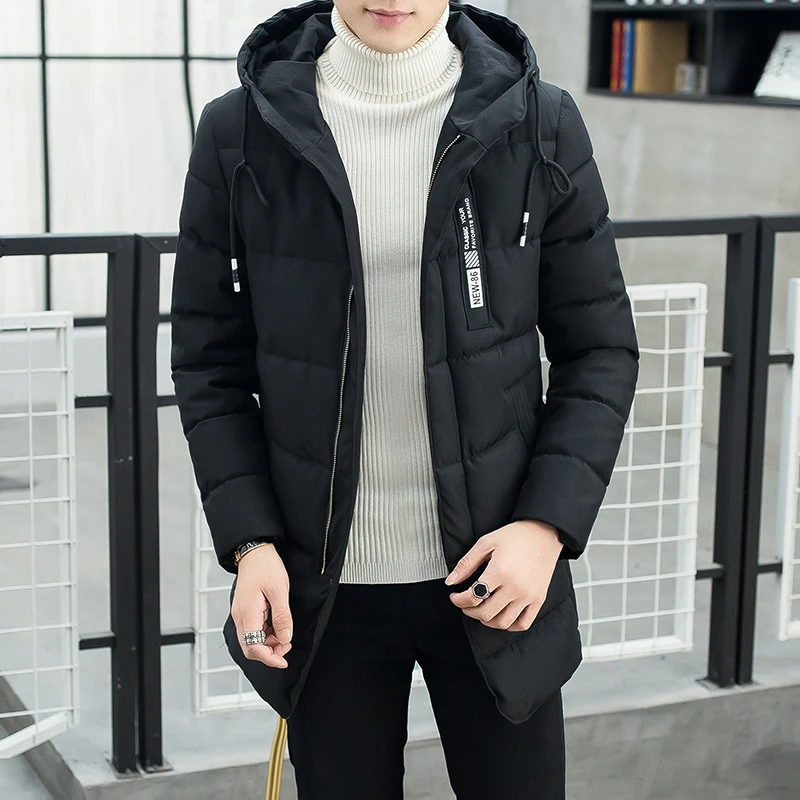 Fashion Thick Parkas Men's 2023 Autumn Winter Warm Overcoat Casual Solid Color Cotton-Padded Jackets Outwear Windproof Down Coat