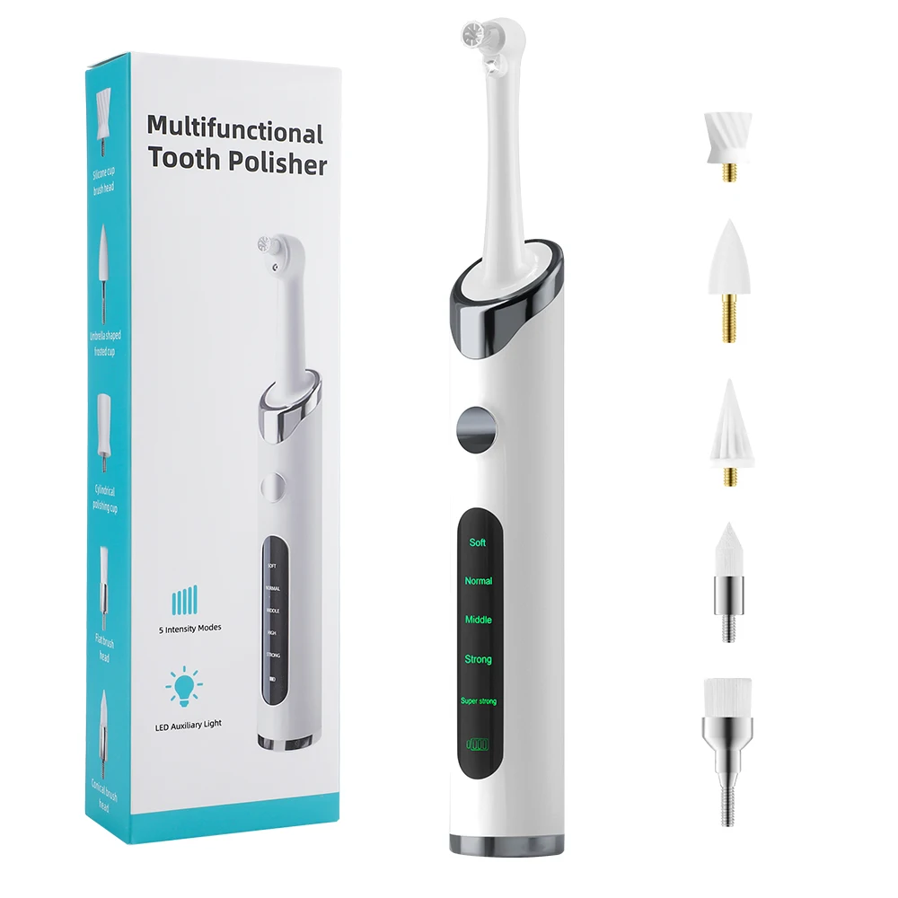 Elektrischer Zahnpolierer Tragbarer Mundduschen-Irrigator Dental-Wasserflosser Mundpflege-Set Zahnreinigung Aufhellungs- und Polierwerkzeuge – Detail 1