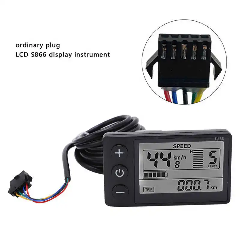 24V 36V 48V Electric Bike LCD Display Meter Panel Waterproof/SM Plug Electric Controller Accessory