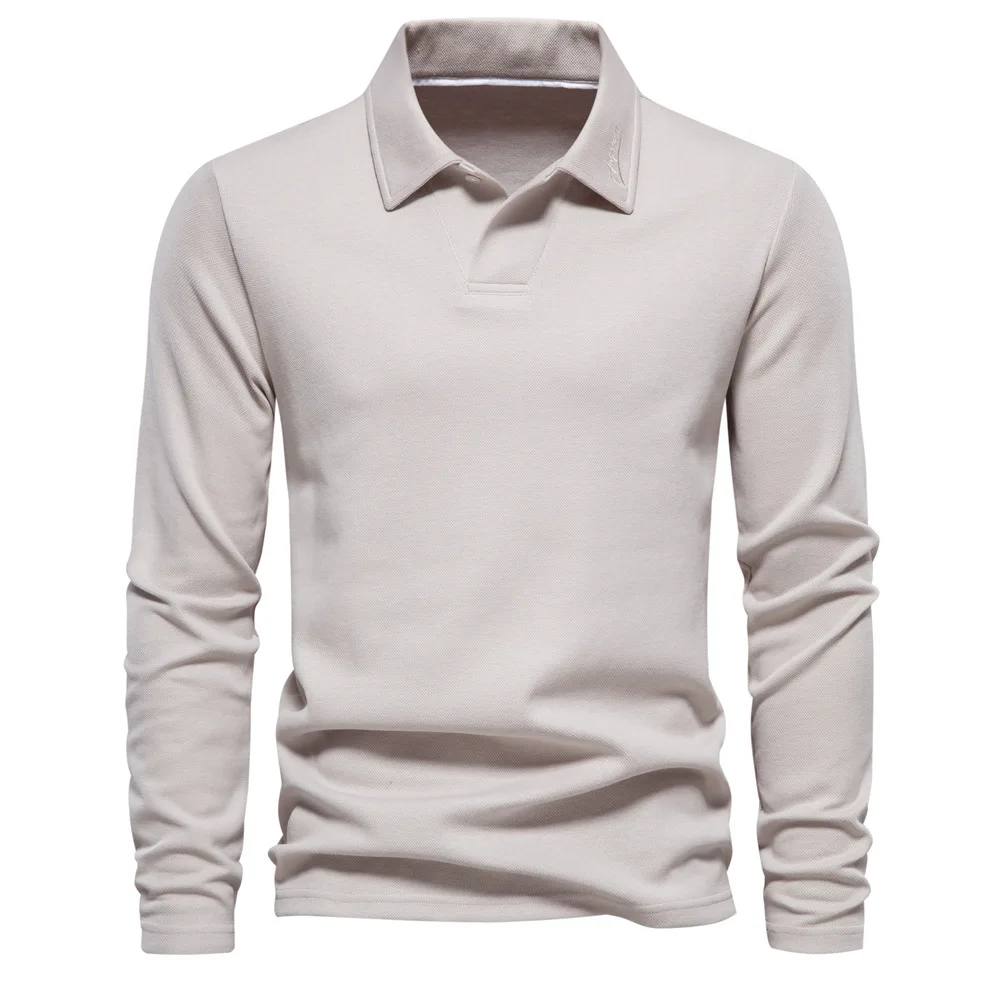 

Solid Color Cotton Polo T Shirt for Men Golf Ropa Hombre Spring Autumn Tops Good Quality Tees Fashion Long Sleeve Camisetas