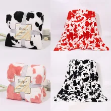 

Cow Pattern Blanket Bilayer Printing Warm Multi Size Flannel Plush Spring Autumn Soft Comfy Home Decor Office Siesta Throws 2022