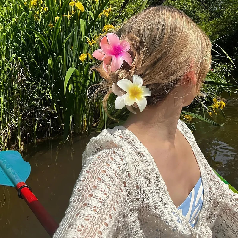 Hair Accessories Multicolour Gradient Flower Set Beach Style Hairpins Flower Claw Clips Summer Hawaiian Style