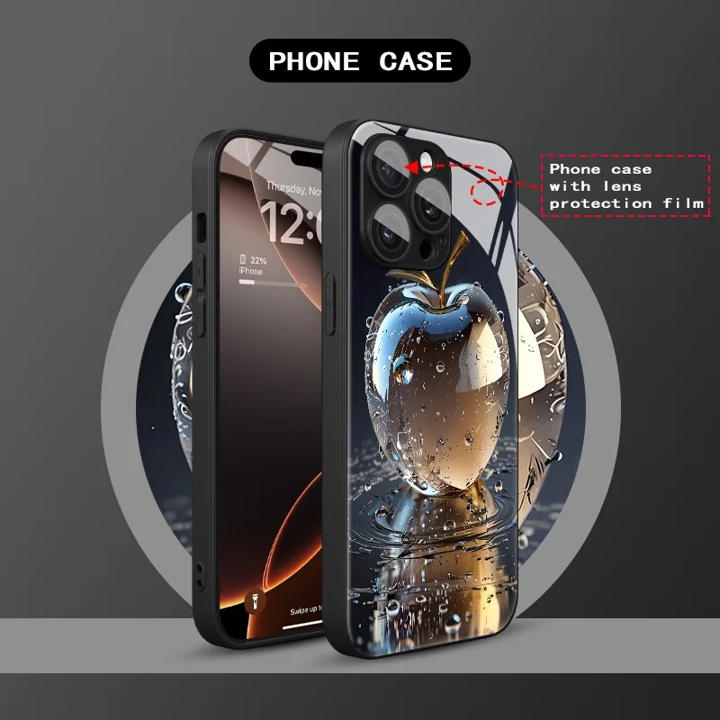 Luxury Waterdrop Crystal Glass Phone Case Cover